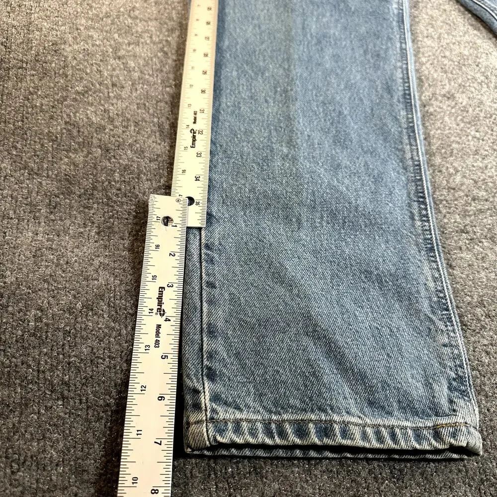Carhartt B17 STW Relaxed Fit Jeans Mens 36x32 Light Wash Blue Tapered Denim Work